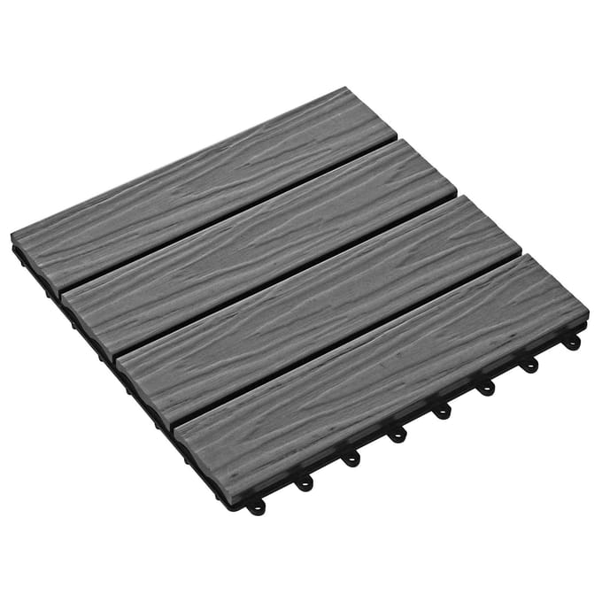 vidaXL - Terras - Tegel - 3D-Design - 11 - st - Grijs - 30 - x - 30 - cm - WPC