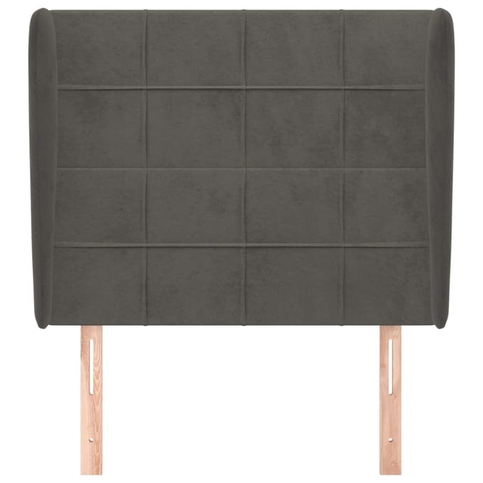 vidaXL - Hoofdbord - met - randen - 83x23x118/128 - cm - fluweel - donkergrijs