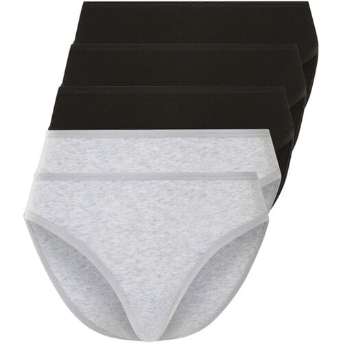 ESMARA Dames slips 5 stuks (Zwart/grijs, S (36/38))