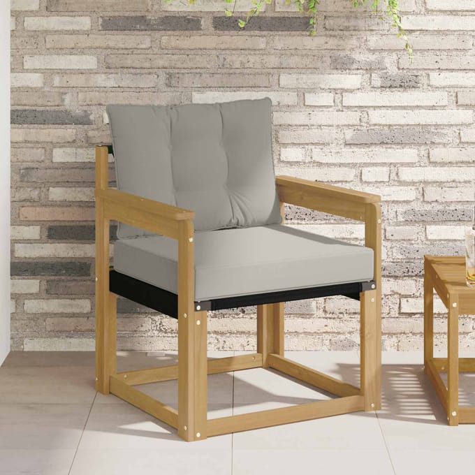 vidaXL - Buitensofa - Massief - Acaciahout - en - Textilene - Wit