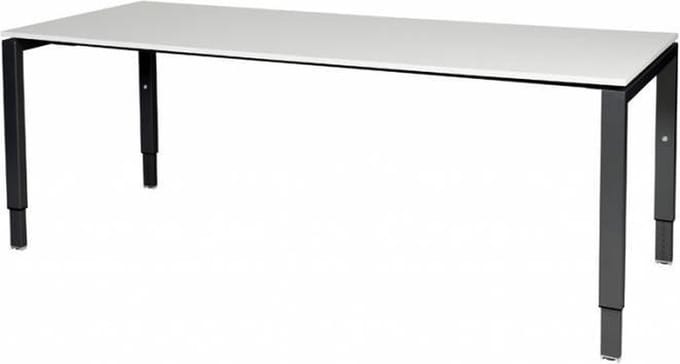 Verstelbaar Bureau - Domino 200x80 wit - zwart frame