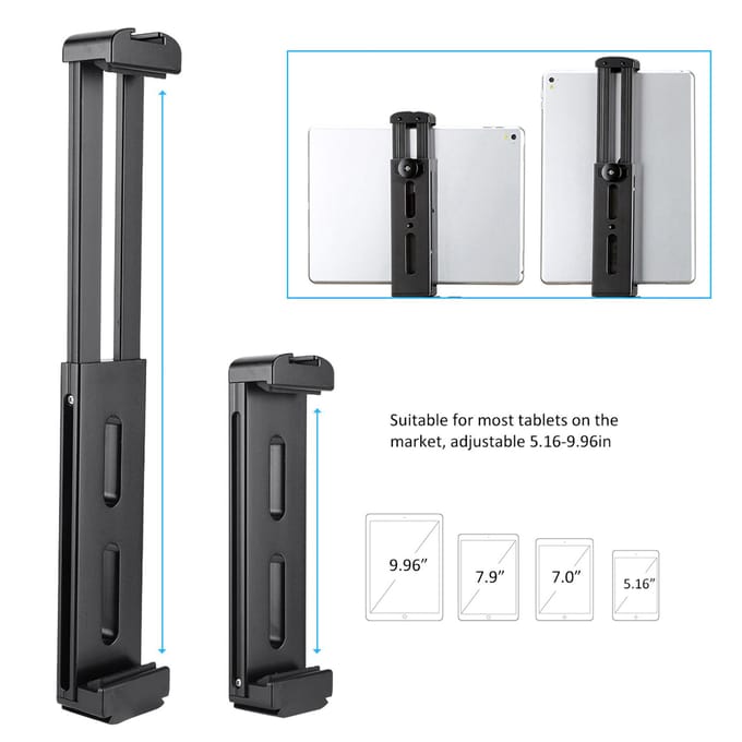 UPad Pro Aluminium Tablet Statief Mount Houder Klem Cold Shoe Voor IOS Tablet white