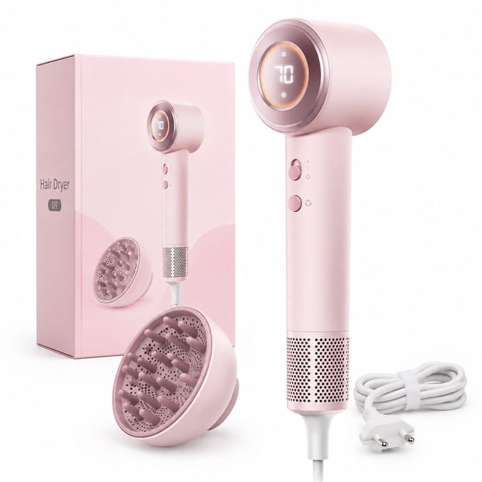 Haardroger - 110000 tpm - ionenfunctie met koude en warme lucht - enkele diffuser - geschenkverpakking