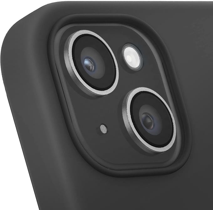 Jaym, Hoesje geschikt voor Apple iPhone 15 Plus - Siliconen MagSafe met Microvezel, Zwart