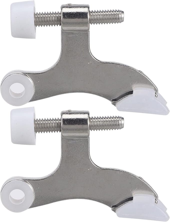 Scharnierpen Deurstoppers - Deurbeveiliging Set - Schade Voorkomen - Verstelbaar Ontwerp - 6.5cm Lengte - Zilver