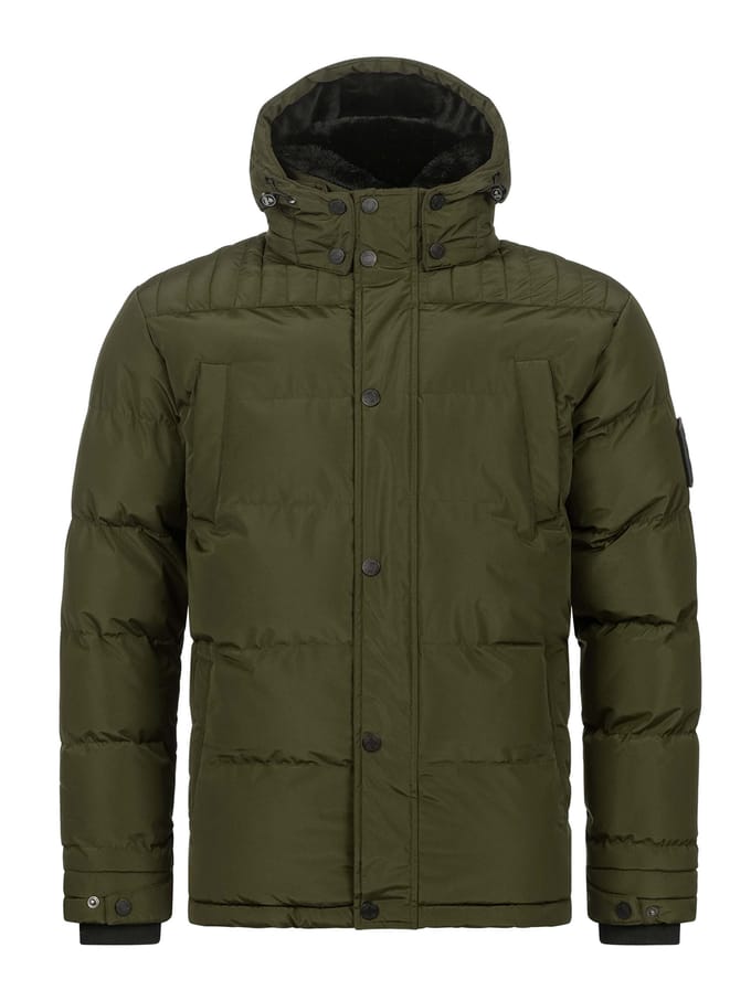 Alessandro Salvarini heren winterjas AS-326 met teddyvoering en afneembare capuchon