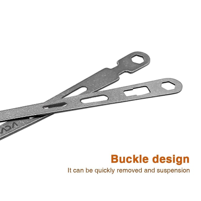 Camping Bestekset Puur Ti Multifunctionele Clip Afneembare Combinatie mes/vork Gezond zilver
