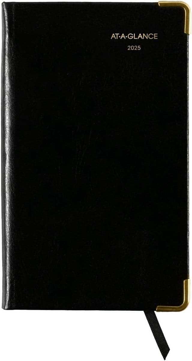 Week- en Maandplanner 2025, Zakformaat 7,6 x 12,7 cm Kalender Zwart