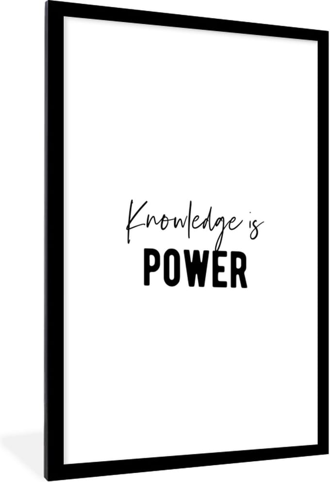 Fotolijst incl. Poster - Quote - Power - Studeren - 60x90 cm - Posterlijst