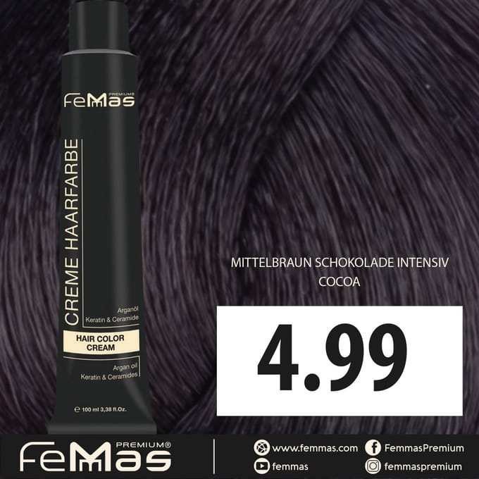Femmas (4.99) - Haarverf - Intense chocolade middenbruine - 100ml