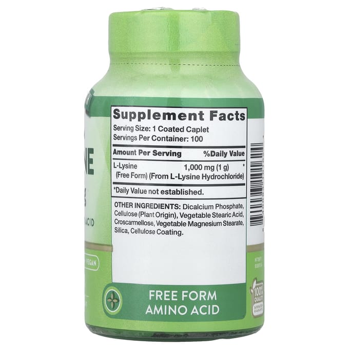 Nature's Truth, L-Lysine, 1.000 mg, 100 omhulde tabletten