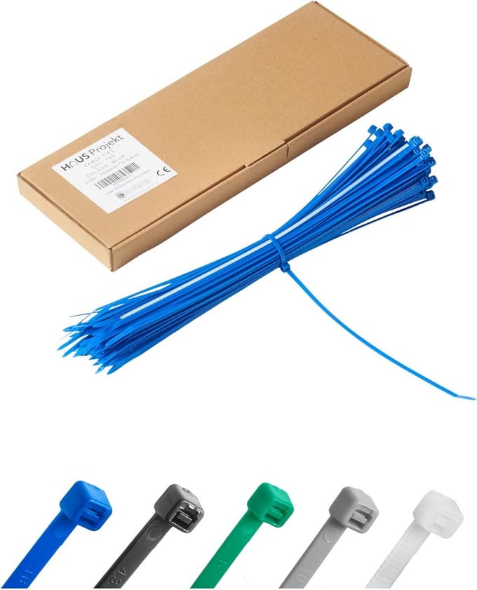 100x Blauwe Kabelbinders 30cm UV-bestendig voor Binnen en Buiten Kabelmanagement