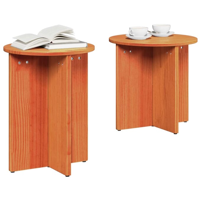 vidaXL - Salontafel - 2 - st - Wasbruin - 41.5 - x - 41.5 - x - 46 - cm