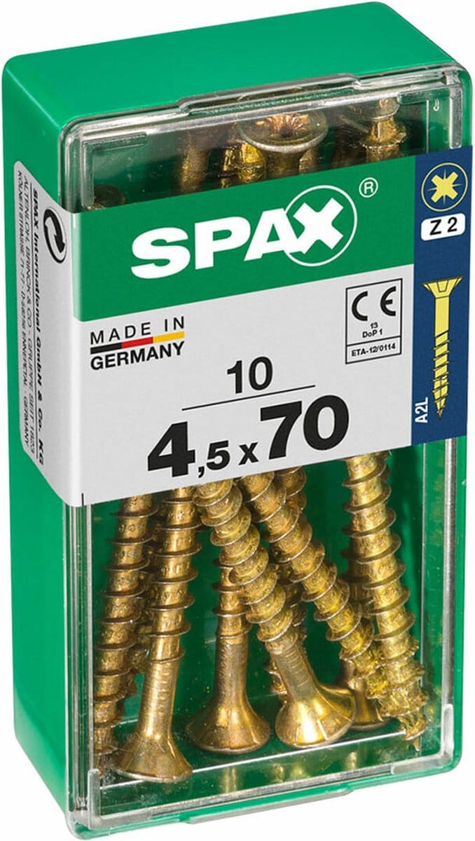 Schroefdoos SPAX 4081020450701 Houten schroef Platte kop (4,5 x 70 mm)
