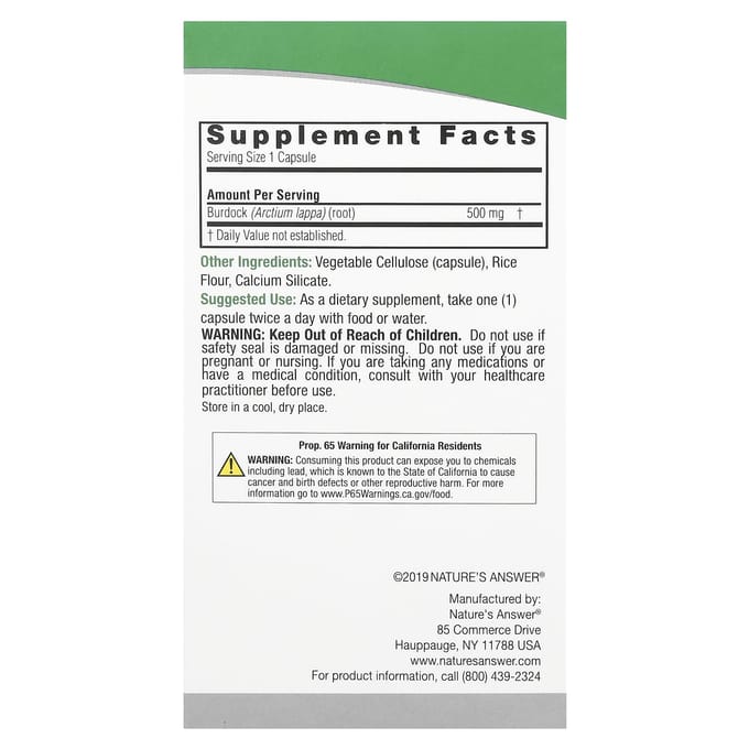 Nature'S Answer, Klis, Volledig Spectrum Kruid, 500Mg, 90 Plantaardige Capsules