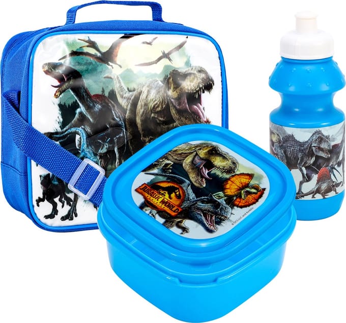 JURASSIC WORLD Dinosaurus Lunch Set Broodtrommel Drinkbeker Schoudertas Lunchtas