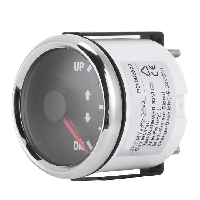 52mm 2in UP DN Boot Trimmeter 0 190ohm Signaal Trim Tilt Indicator Rood Achtergrondlicht Black gray