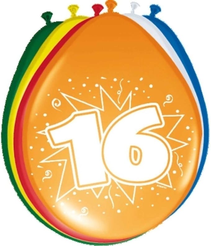 24x stuks Ballonnen versiering 16 jaar