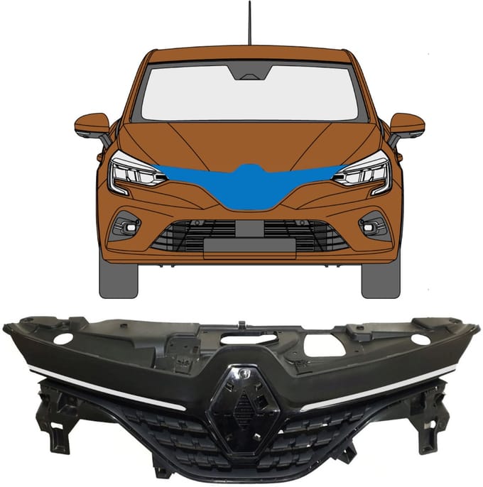 Grill voor Renault Clio V 2019- / Set