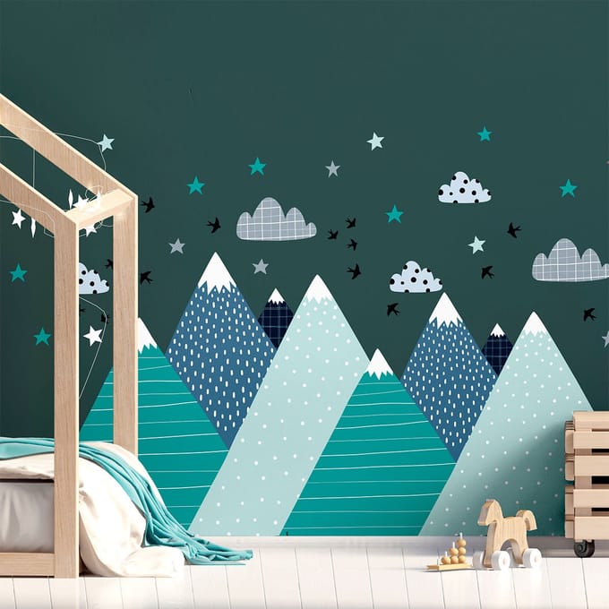 Kinderstickers van Scandinavische bergen, Jeremika, 60 x 90 cm