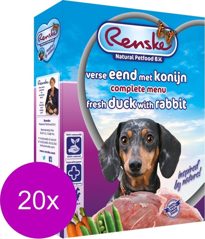 Renske Senior - Hondenvoer - 20 x Konijn Eend 395 g