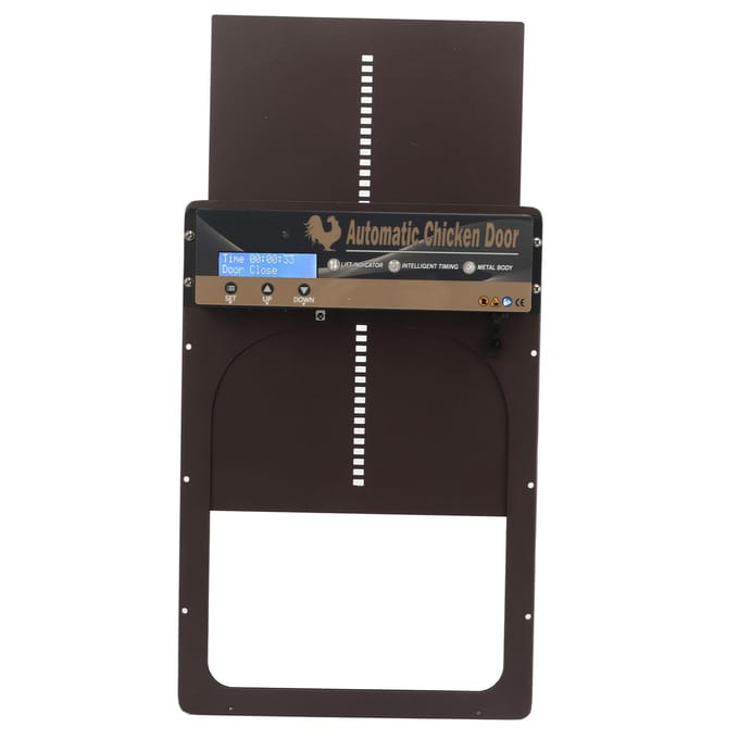 Automatische Kippenhokdeur Aluminium Kippendeuropener Met Timer Programmeerbare Lichtsensor black