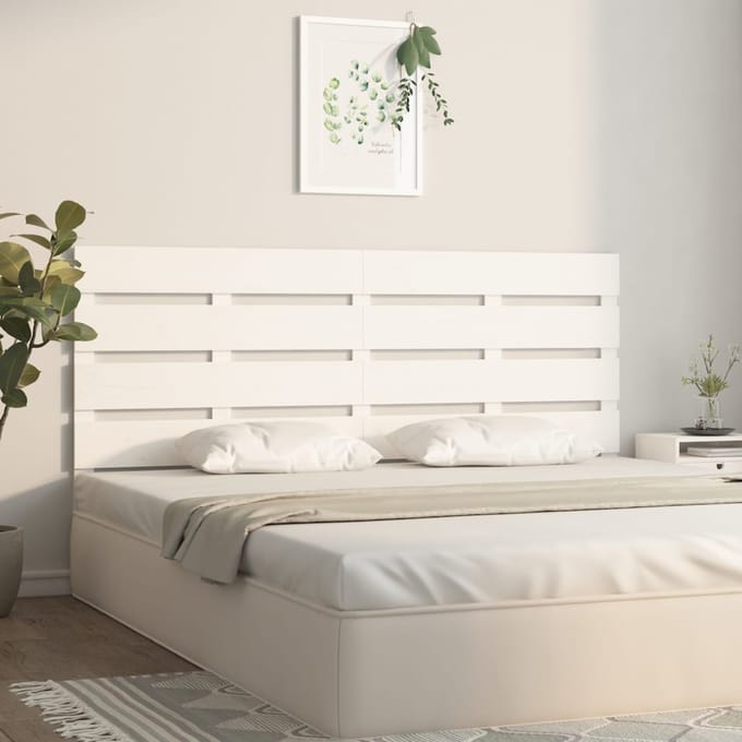 vidaXL - Hoofdbord - 120x3x80 - cm - massief - grenenhout - wit