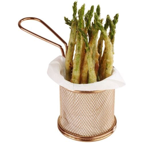 GGM Gastro (6 Stück) Servier Frittierkorb - SNACKHOLDER - Edelstahl - Ø 80mm - Kupfer