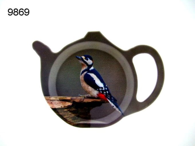 Geharo theetipje bonte specht – Melamine – 13 cm