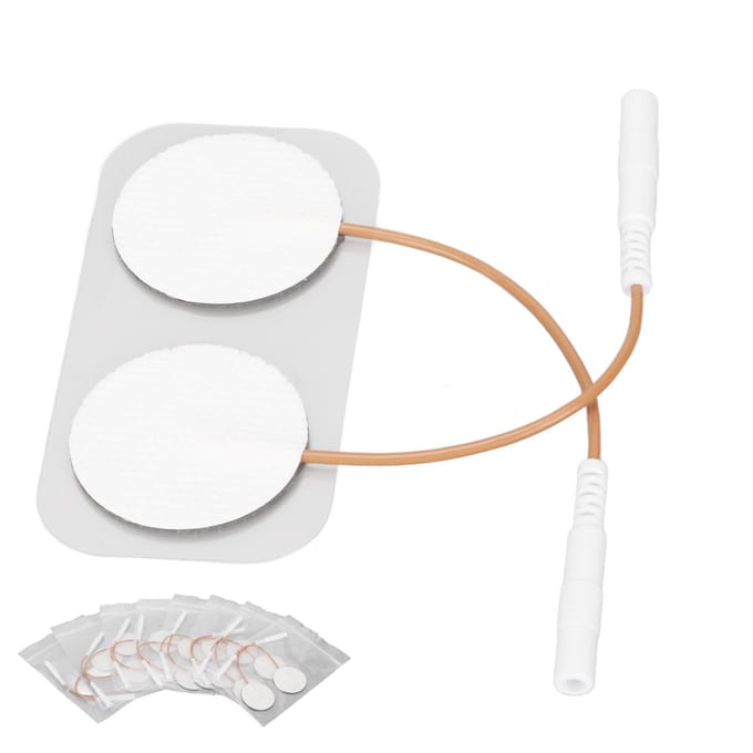 16 stuks Elektrode Patch Zelfklevend Herbruikbaar Vervanging Ronde Elektrode Pad voor TENS Machine 1.2 white