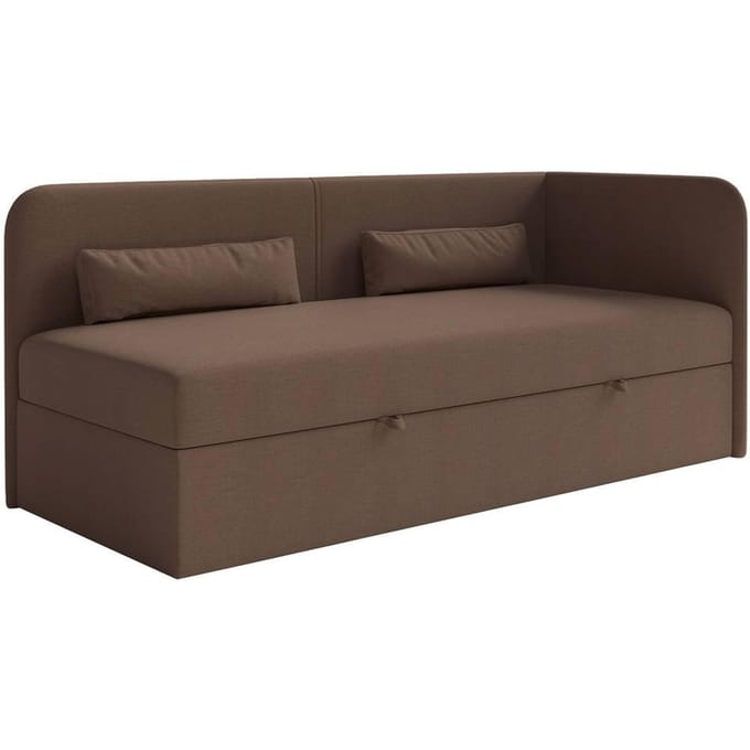Jeugdbed Cambrils chenille rechts 90 x 200 cm met opbergruimte | NADUVI Collection