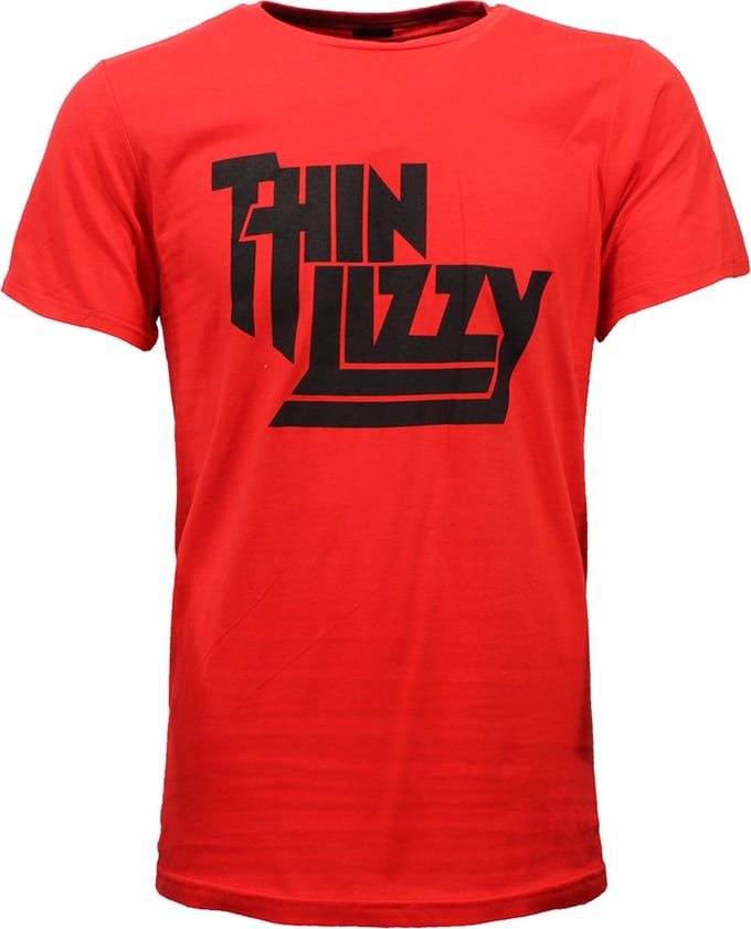 Thin Lizzy Black on Red Logo T-Shirt - Officiële Merchandise - S
