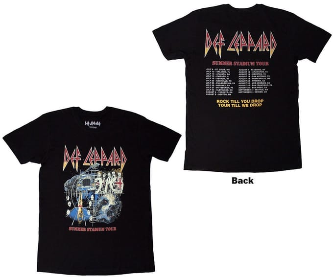 Def Leppard - Summer Stadium Tour Heren T-shirt - M - Zwart