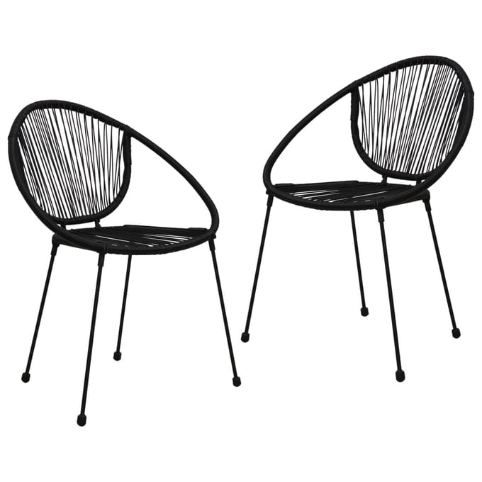 vidaXL - 3-delige - Tuinset - PVC-rattan - zwart