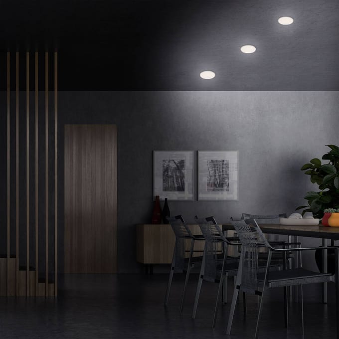 Briloner Plat LED inbouwspot, wit, Ø 10 cm, 4.000K