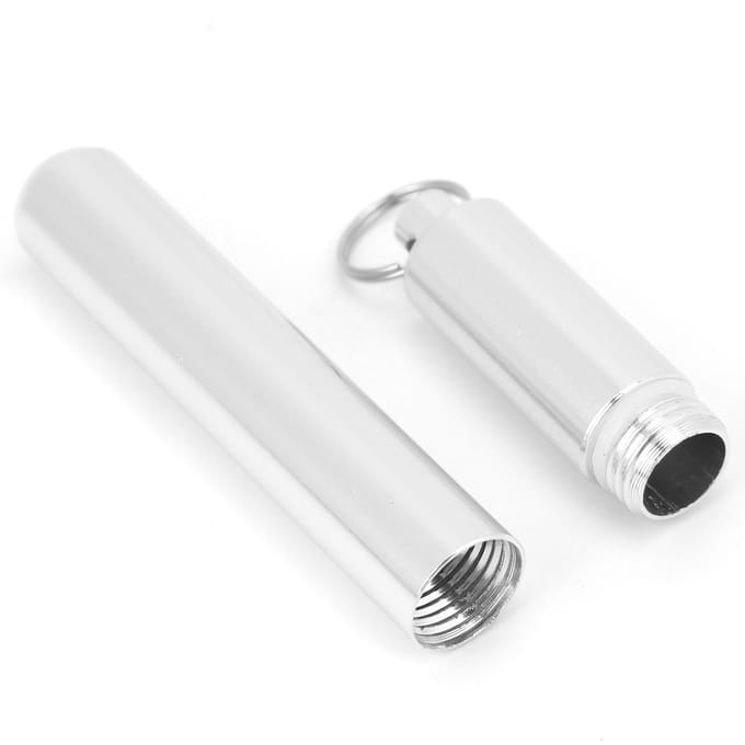 Waterdichte Aluminiumlegering Tandenstokerfles Draagbare Sleutelhanger Tandenstoker Herbruikbaar white