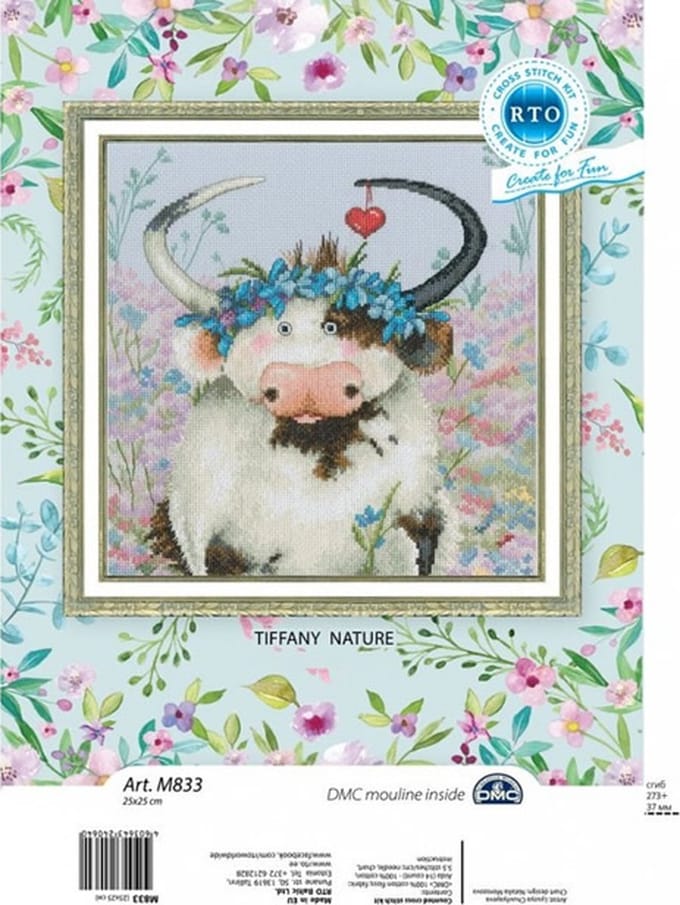 borduurpakket stier met bloemen