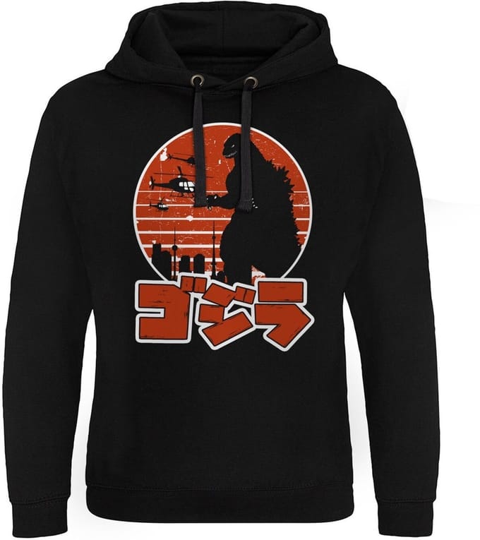 Godzilla Epic-hoodie met Japans logo, zwart