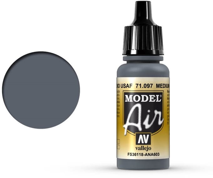 Vallejo Hobbyverf Schepen - 71097 Model Air Medium Gunship Grey - Acryl Verf flesje - 17 ml