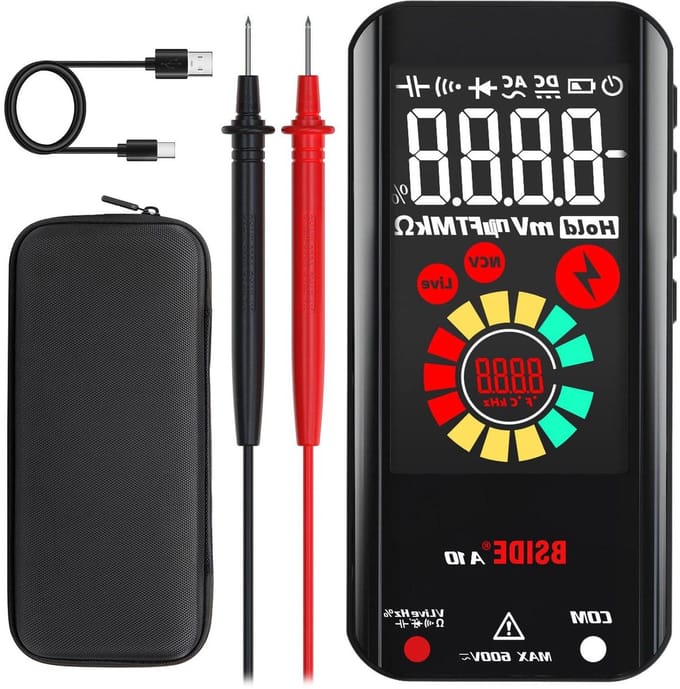 Digitale Multimeter - Spanning Tester - Elektrische Metingen - Kleuren LCD Scherm - Compact Formaat - Zwart