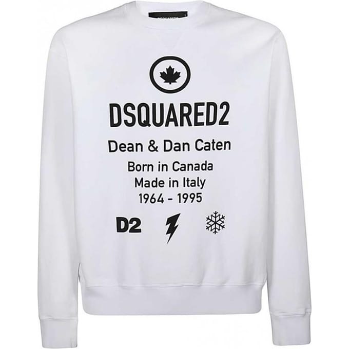 Sweatshirt homme de luxe DSQUARED2 blanc -40%%% - Taille: XL white