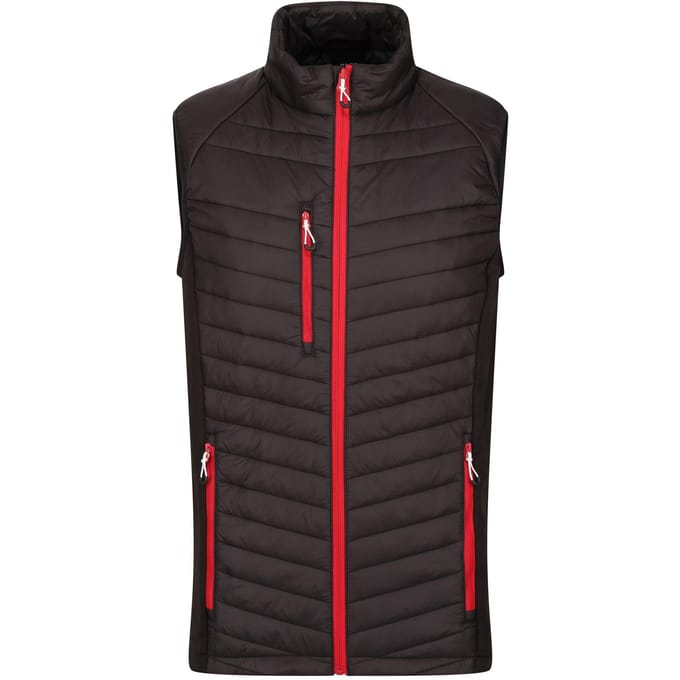 Regatta Heren Navigate Gewatteerd Hybride Gilet (Zwart/Klassiek Rood)