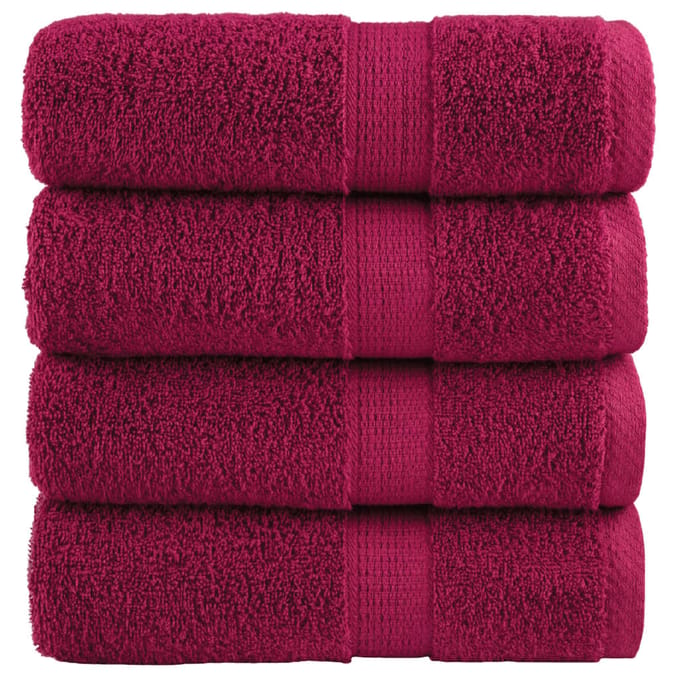 vidaXL - Gastendoekjes - SOLUND - 4 - st - 600 - g/m² - 30x50 - cm - bordeauxrood