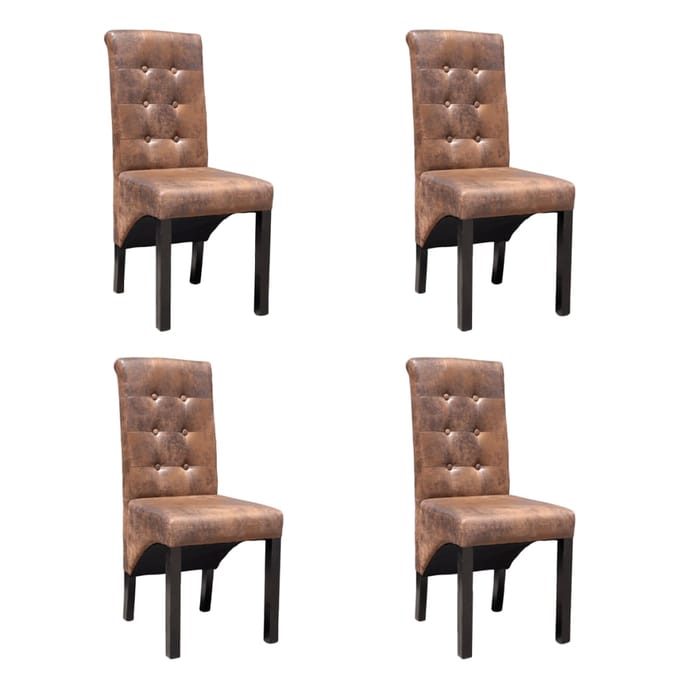 vidaXL - Eetkamerstoelen - 4 - st - kunstleer - bruin