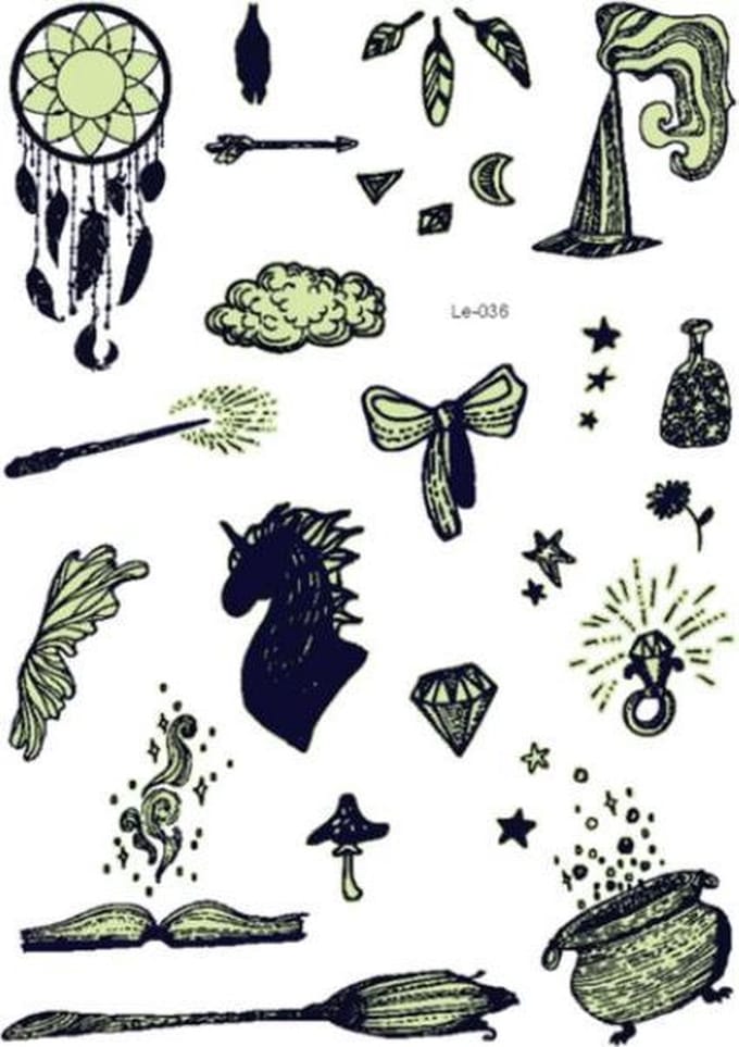Halloween Nep Tattoo - Glow in the Dark - Magisch