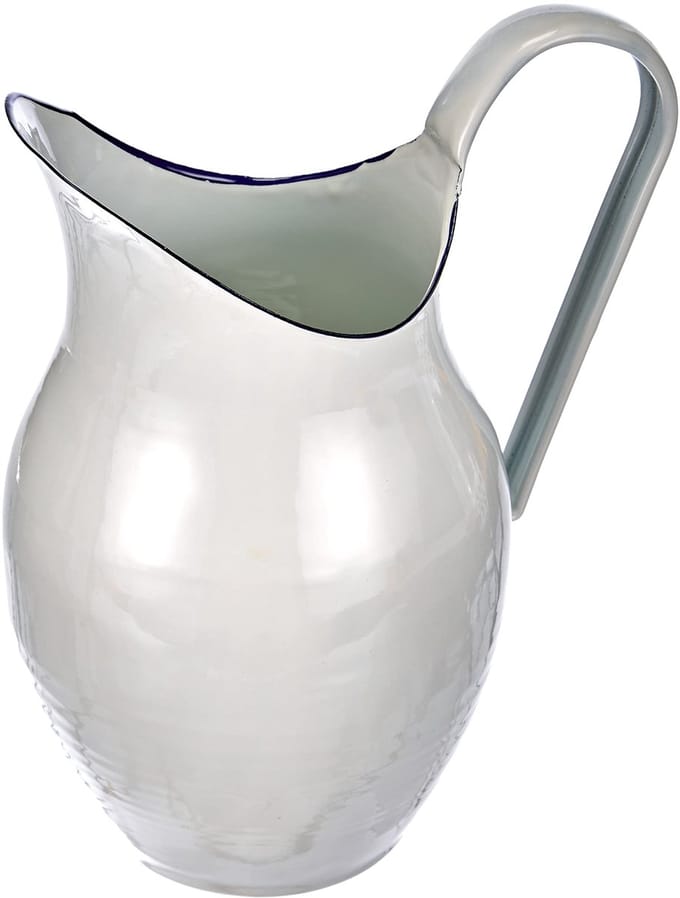geglazuurde stalen kruik, wit, 38 cm, 640