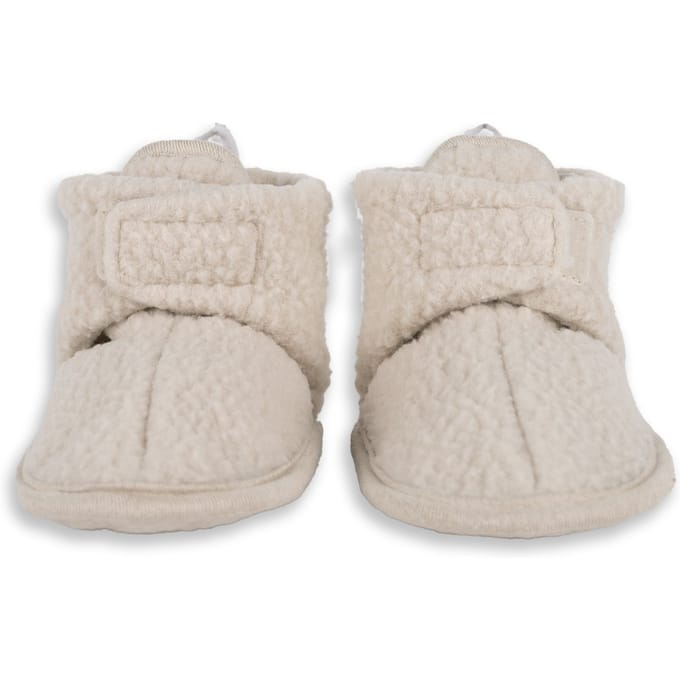 Babyslofjes creme Teddy - 3-6 maanden - Fleece - Blijven aan