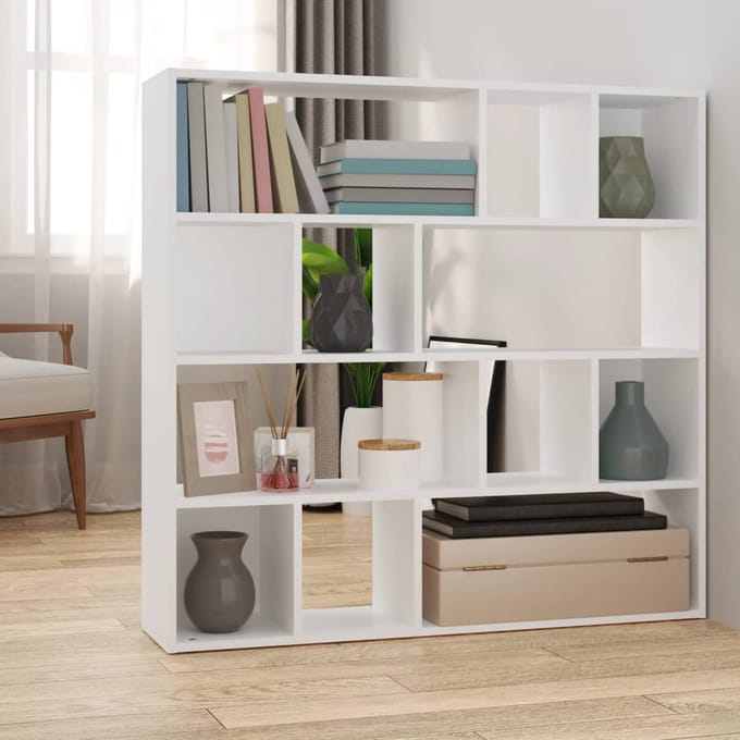vidaXL - Boekenkast/kamerscherm - 105x24x102 - cm - wit
