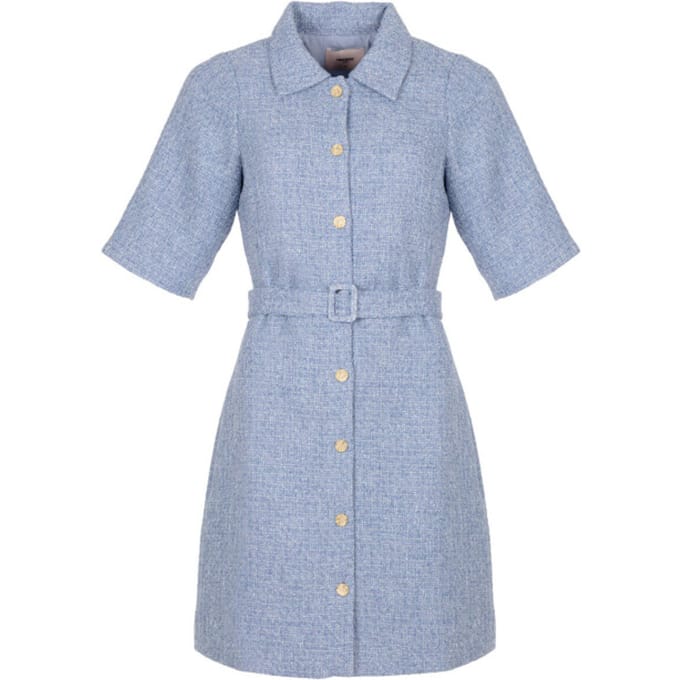 Freebird Wv-boucle-thin-26-1 Dames - Jurk - Lichtblauw - Maat M
