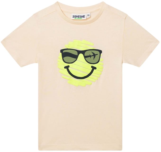Someone - Jongens t-shirt - Maat 128 - Jongens - Creme -